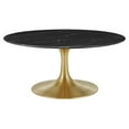 thumbnail image 2 of Lippa 36" Artificial Marble Coffee Table Gold Black, 2 of 7