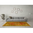 thumbnail image 3 of Ahgly Company Machine Washable Indoor Round Medallion Yellow Traditional Area Rugs, 8' Round, 3 of 4