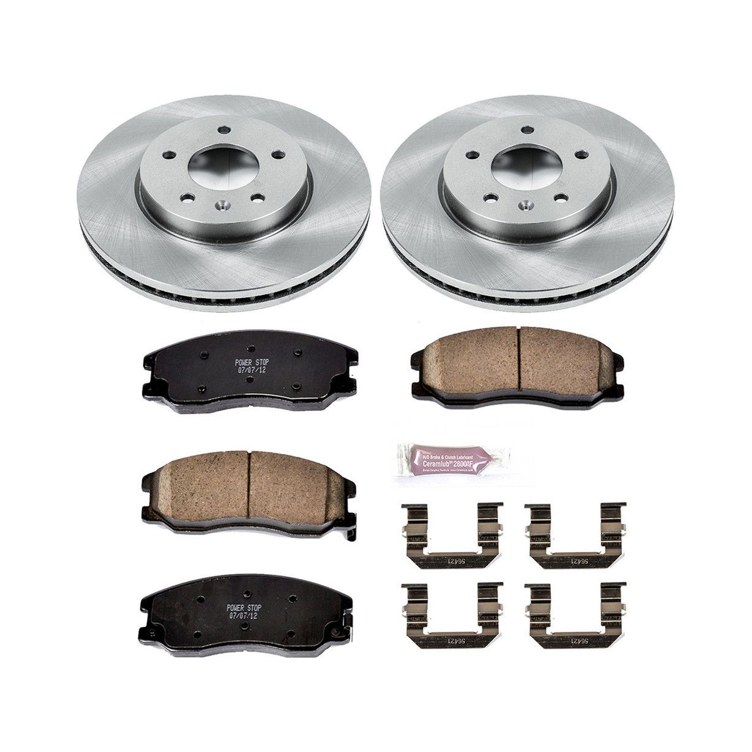 Power Stop Front Stock Replacement Brake Pad and Rotor Kit KOE2090