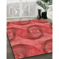 thumbnail image 3 of Ahgly Company Machine Washable Indoor Round Transitional Red Area Rugs, 3' Round, 3 of 7