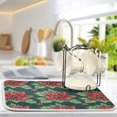 thumbnail image 5 of Yayeee Dish Drying Mat for Kitchen Counter 18"x24" Microfiber Absorbent Pad, Red Christmas Poinsettias, 5 of 7