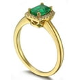 thumbnail image 4 of Affordable 1 Carat Emerald and Diamond Halo Engagement Ring in Yellow Gold, 4 of 4
