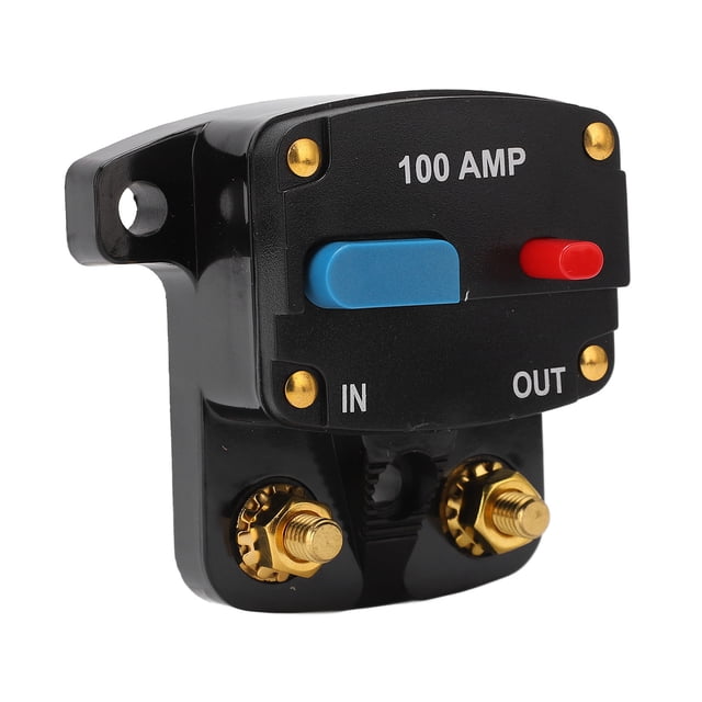 Inverter de Disjoncteur de Fusible Audio, Manuel de Réinitialisation Lourde Support de Fusible Stéréo de Voiture Résistant à l'Usure Résistant à la Pression pour le Système Audio Stéréo 100A