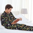 thumbnail image 6 of Lsque Snake And Flower Pattern Long Sleeve Pajama Set for Men - Soft 2-Piece Sleepwear and Loungewear Set with Pockets, Comfy Nightwear-XX-Large, 6 of 7