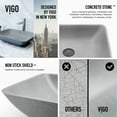 thumbnail image 3 of VIGO Concreto Stone Rectangular Bathroom Sink With Vessel Faucet in Brushed Nickel, 3 of 10