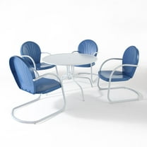 Outdoor Dining Set 5 Piece Metal Patio Table & Chairs - Modern Lawn Furniture Set