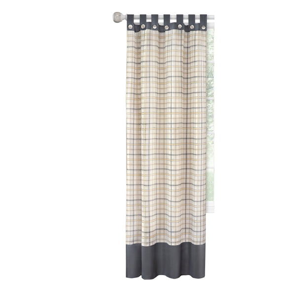 Simple Elegance Venezia Button Tab Top Window Curtain Panel - 52x84 - Grey