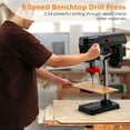 thumbnail image 2 of 8 Inch Bench Drill Press, 2.5Amp, 5 Speed Adjustable, Swing Distance 0-45° Tilting, Controls Benchtop For Wood, Metal Drilling ,Easy to Operate, 2 of 6