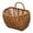 B, variant on Wall Mounted Woven Basket, Imitation Rattan Storage Basket for Kitchen Onion, Garlic, Bathroom, No Punching Hanging Storage with Handle, 1 Basket