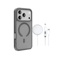 thumbnail image 1 of Funda Para iPhone 17 Pro+ Cargador Inalámbrico 15w + Mica De Vidrio Eo Safe Imports Gris, 1 of 5