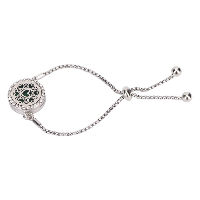 Pulsera Difusora, Pulsera De Aromaterapia Con Patrón De Corazón, Acero Inoxidable Ajustable Para Cumpleaños