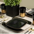 thumbnail image 2 of (90 PACK) EcoQuality 10" inch Disposable Square Black Plastic Plates with Gold Rim, China Like Party Plates, Heavy Duty Dinner Plate, Salads, Weddings, Baby Showers, Catering, Non Toxic, 2 of 3