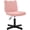 Pink, variant on Adjustable Vanity Stool Chair with Girly Bear Ear Wide Back, 360° Swivel Vanity Stool for Makeup Room, Upholstered Teddy Velvet Ottoman for Teen Girls, 350lbs, Beige