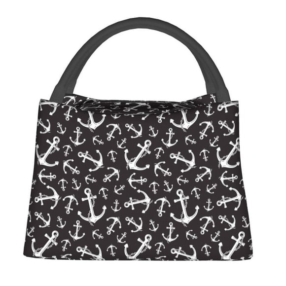 Fotbe Anchors Bolsa Térmica Portátil con Estampado, Bolsa de Entrega de Alimentos Aislada, Bolsa Reutilizable de Gran Capacidad para Comidas y Supermercado