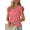Coral Red, variant on PRETTYGARDEN Women's Summer Basic Tops Trendy Casual Ruffle Short Sleeve V Neck Plain T Shirts Blouses