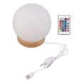 thumbnail image 2 of Lámpara De Esfera, Plástico De Madera De La Luz De La Noche Del Globo Llevado Alimentado Por USB Con Control Remoto Para El Hogar, 2 of 7