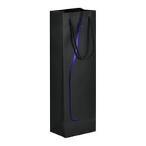 Wine Bags, 1Pack Black Blue 5 x 4 x 15 In Wine Gift Bags with Rope Handles for Wedding Birthday
