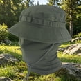 thumbnail image 2 of TFEOQRY Men's Cooling Balaclava Face Mask Boonie Hat Wide Brim Foldable UV Protection Fishing Outdoor Sun Hat, 2 of 5