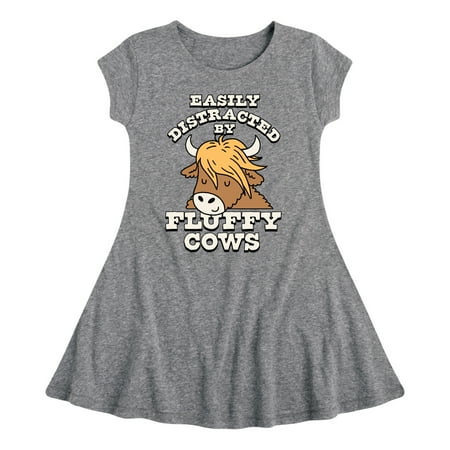 

Instant Message - Fluffy Cows - Toddler And Youth Girls Fit And Flare Dress