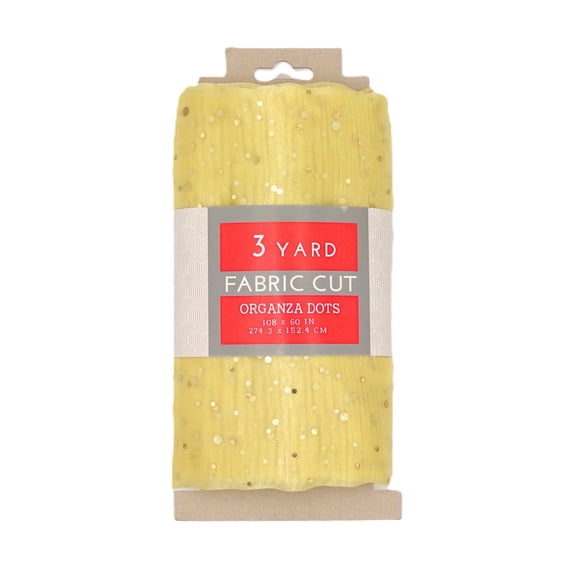 Shason Textile 55" Nylon Organza Dots 3 Yards Precut Fabric, Yellow