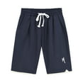 thumbnail image 4 of Men Summer Drawstring Shorts Solid Color Embroidered Large Size Casual Sports Straight Short Pants, 4 of 6