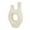 Beige Rounded Solid Abstract Asymmetrical 9" x 4" x 14", variant on DecMode 14" Abstract Rounded Beige Paper Mache Vase with Double Openings