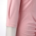 thumbnail image 7 of Sngxgn Women's V Neck Swing Ruffle Long Sleeve Mini Dress(Pink,L), 7 of 7
