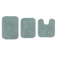 thumbnail image 2 of Home Weavers Radiant Collection 100% Cotton Non-Slip Bathroom Rug Set Machine Washable Bathroom Rug-17"x24", Bath Rug- 21"x34", U Shaped Contour- 20"x20", Blue Color 3 Piece Bath Rug set, 2 of 9
