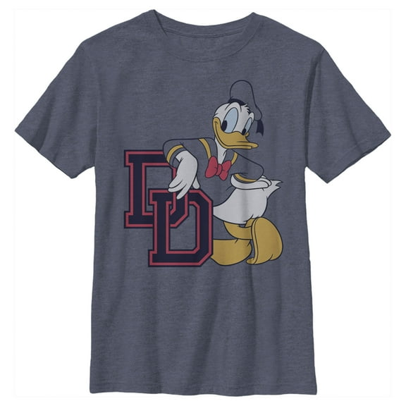 Boy's Mickey & Friends Donald Duck Athletic Club Graphic Tee Navy Blue Heather Large