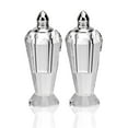 thumbnail image 3 of Mouth Blown Crystal Silver Pair of Salt & Pepper Shakers, 3 of 5
