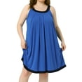 thumbnail image 2 of DARING DIVA Women's Plus Size Sleeveless Pleated Scoop Neck Nightgown 3X Royal Blue, 2 of 6