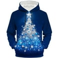 thumbnail image 6 of UVEASISHA Merry Christmas Men's Fashion Hoodie & Sweatshirts Funny Cute Santa Claus Print Pullover Tops Drawstring Long Sleeve Hooded Sweatshirt Blue L, 6 of 8