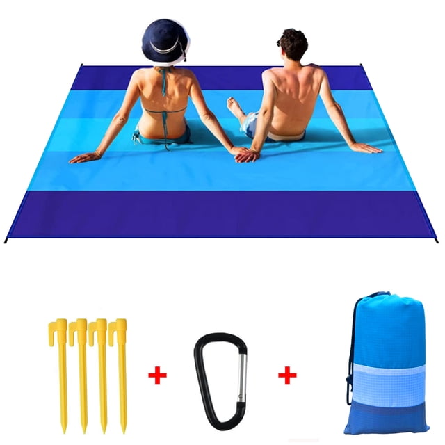 Mat Camping Waterproof Sand Proof Beach Blanket Portable Foldable Polyester Picnic Mat 140cm/210cm 4 Colous