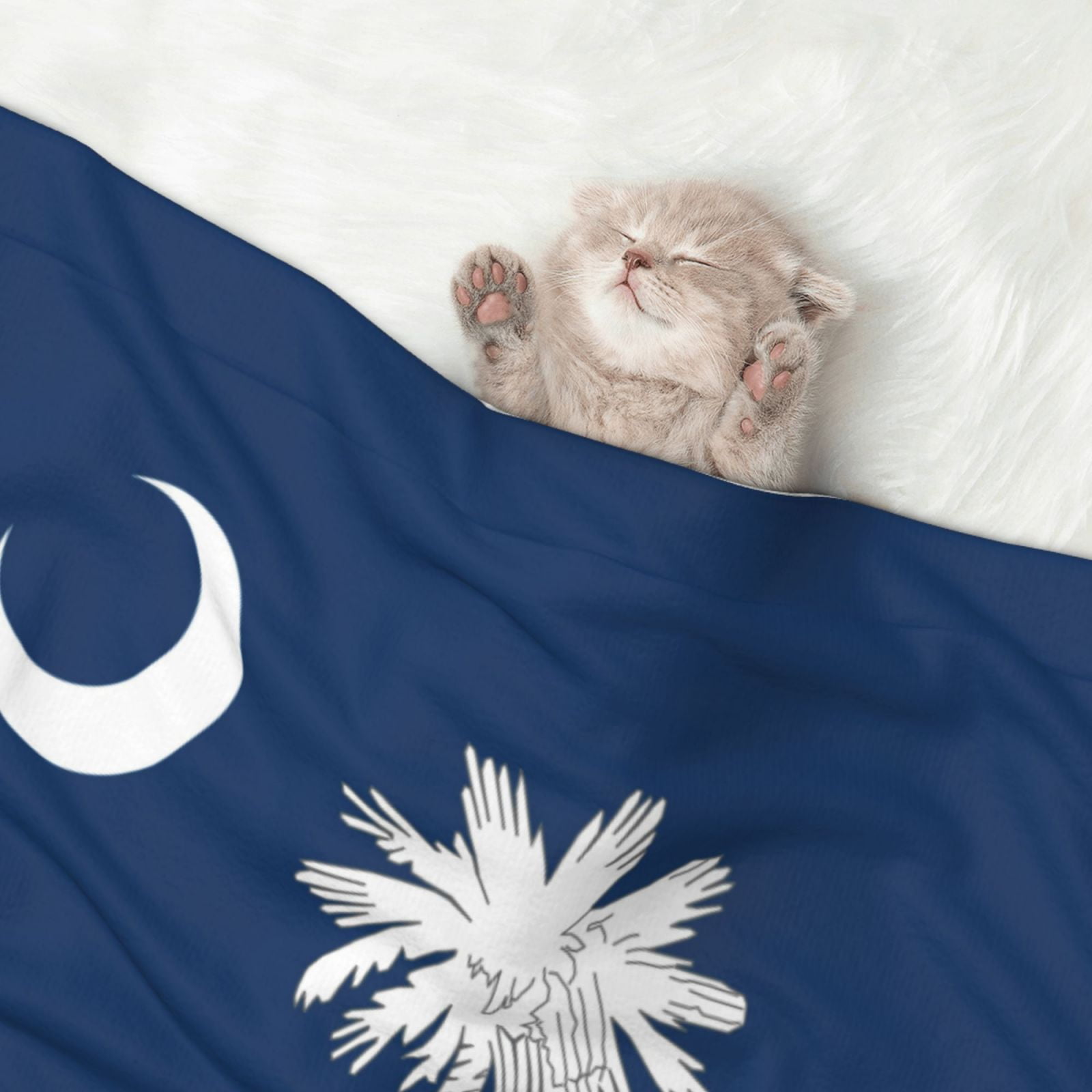 Flannel Throw Dog Blanket South Carolina Flag Pattern Soft Warm Print Pet Blankets for Small Dog Cat Puppy