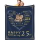 thumbnail image 1 of LHSHID 25th Wedding Wedding Anniversary Blanket for Couple Wedding Gifts for Couple Romantic 25 Years of Marriage Anniversary Throw Blanket 50x60in, 1 of 6
