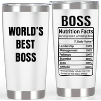 Boss Mug Tumbler, Boss Gifts for Women Men Female Male - Boss Christmas Gifts, Happy Bosses Day Gift Ideas, Worlds Best Boss Manager Appreciation Gifts for Him Her, Funny Travel Coffee Mug, 20oz