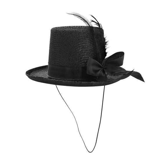 Mini Black Glitter Mesh Top Hat Fascinator with Faux Feather Gatsby Costume Accessory
