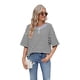 thumbnail image 1 of Top Holgado de Corta con Estampado de Rayas de Colores para Mujer, Rayas Blancas y Negras, Talla XL, 1 of 6