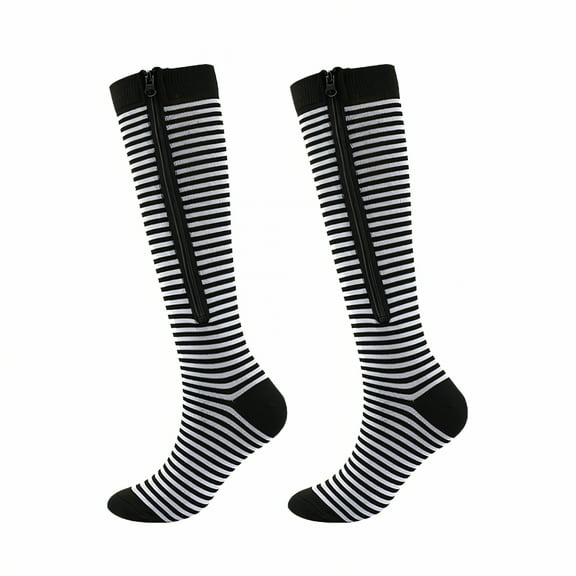 AUQ 2Pairs Compression Socks,Sports Support Compression Socks Men,Breathable and Not Stuffy Compression Stockings for Women,Stripe,S/M