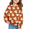 thumbnail image 5 of Mercatoo Girls Halloween Hoodies Kids Ghos𝐭 Pumpkin Graphic Hoodie Long Sleeve Cute Cat Ear 𝐇ooded Sweatshirts Pockets, 5 of 9