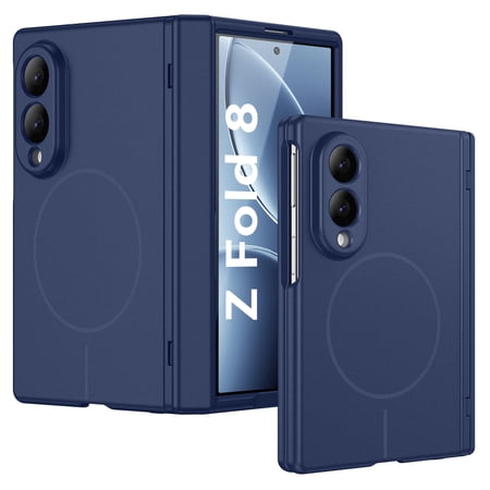 VENINGO Magnetic Case for Samsung Galaxy Z Fold8 with Screen Protector, Hinge Protection, Shockproof Scratch Resistant Slim Phone Case for Samsung Z Fold8, Blue