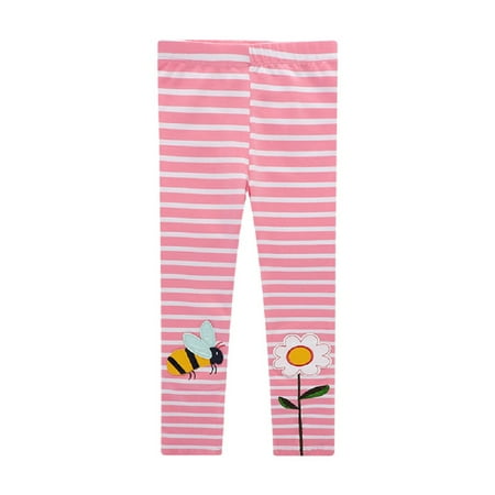 

Chenyin Kids Girls Leggings for 2-7 Years Toddler Spring Fall Stretch Bottoms Printed Trousers Baby Soft Comfort Pants for Girls