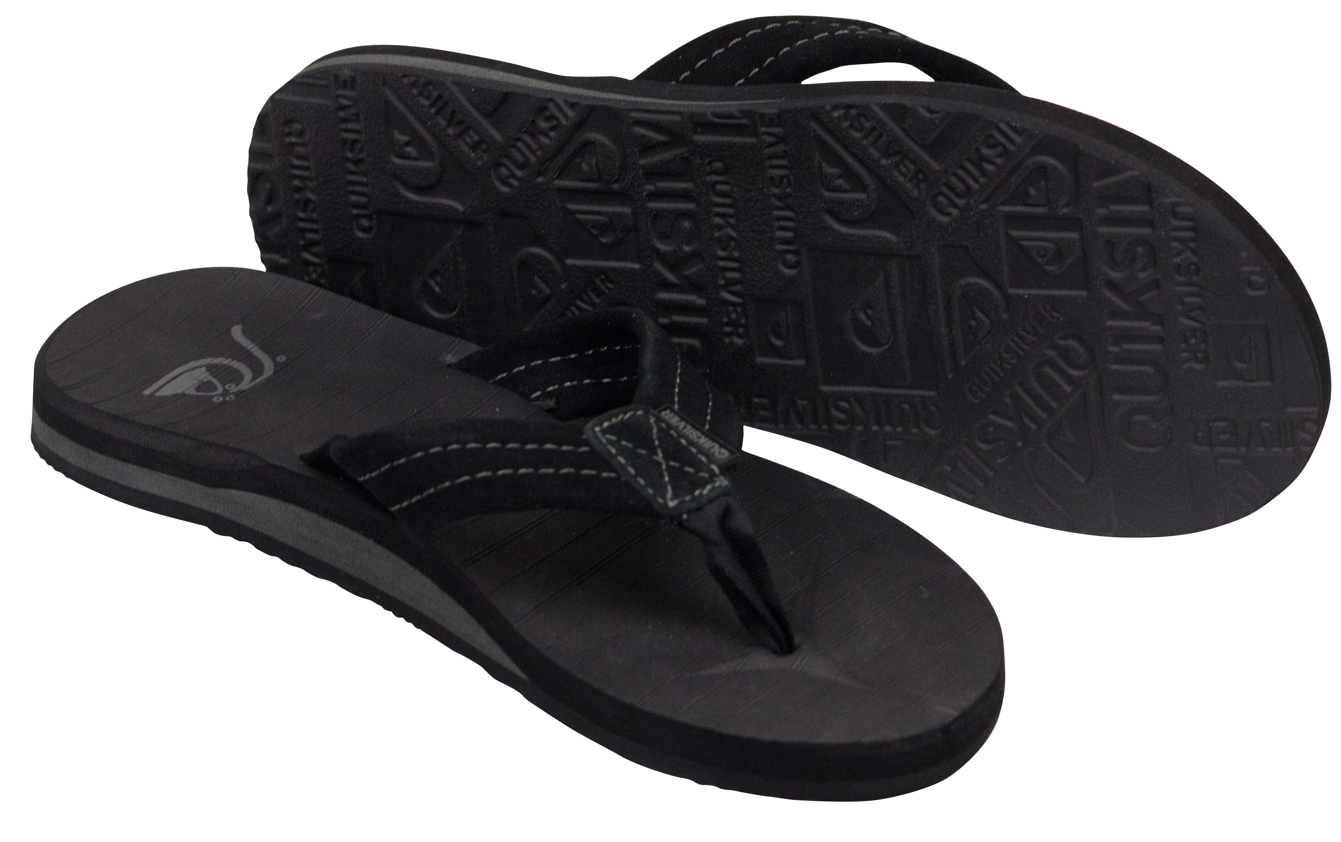 Quiksilver Mens Carver Suede Beach Casual Sandals - Black/Gray - 6 ...