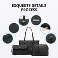 thumbnail image 5 of Lovevook Purses and Handbags for Women, Fashion Tote Satchel Shoulder Bag,Top Handle Satchel Bags Purse Set- 3pcs & Black, 5 of 10