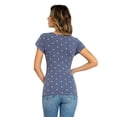 thumbnail image 2 of CALIPESSA Womens Summer Petal Sleeve Polka Dot Maternity Blouses Casual Scoop Neck Short Sleeve Tunic Tops, 2 of 5