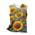 thumbnail image 4 of Aloohaidyvio Tank Tops for Women,Women's Summer Sunflower Print Basic Tank Tops 2024 Round Neck Soft Casual Loose Sleeveless Shirts, 4 of 5