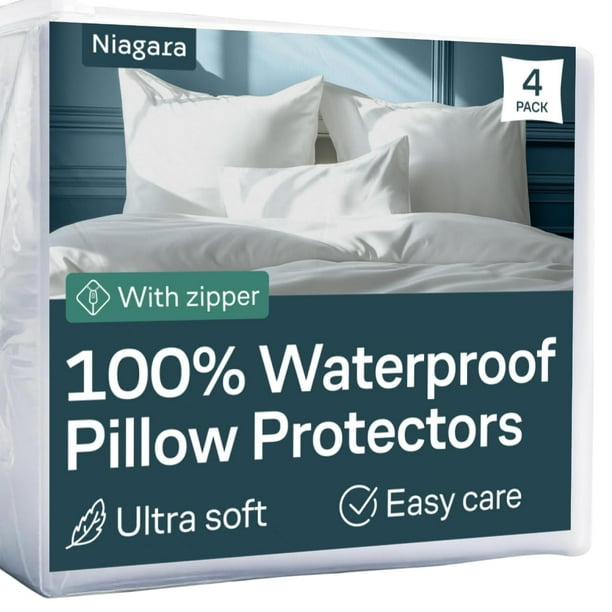 Paquete de 8 protectores de almohada Niagara, impermeables, estándar, 20 x 26