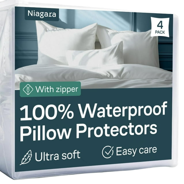 Paquete de 8 protectores de almohada Niagara, impermeables, estándar, 20 x 26