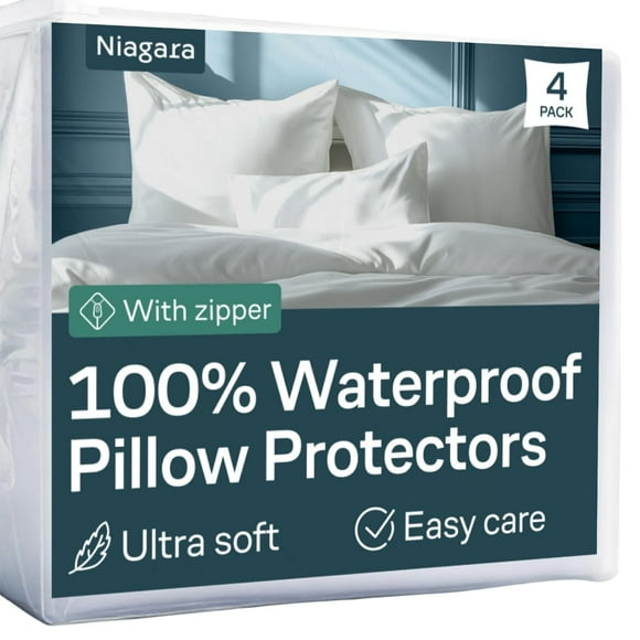 Paquete de 8 protectores de almohada Niagara, impermeables, estándar, 20 x 26