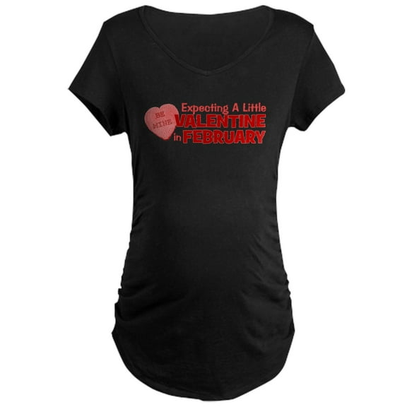 CafePress - Little Valentine February Maternity Dark T Shirt - Maternity Dark T-Shirt
